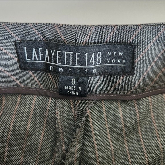 Lafayette 148 Petite Grey Pinstripe Pant - Picture 4 of 4